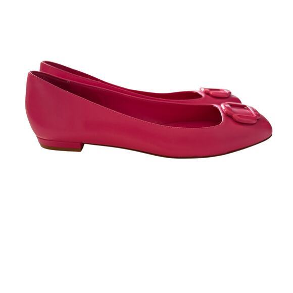 Larroude Maria Flats Size 10 Pink Leather with Dust Bags - Picture 1 of 9